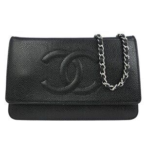 Chanel Black Calfskin Timeless WOC Wallet on Chain Bag 125864